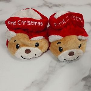 Be jolly my first Christmas Baby booties